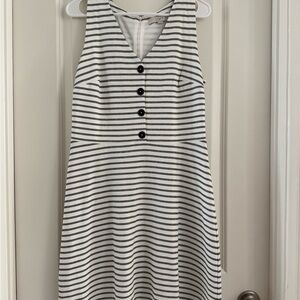 NWT LOFT Striped Gray and White Mini Dress- size 8